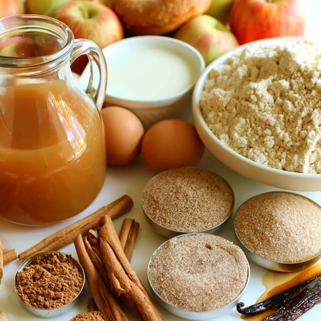 baked apple cider donuts - main ingredients