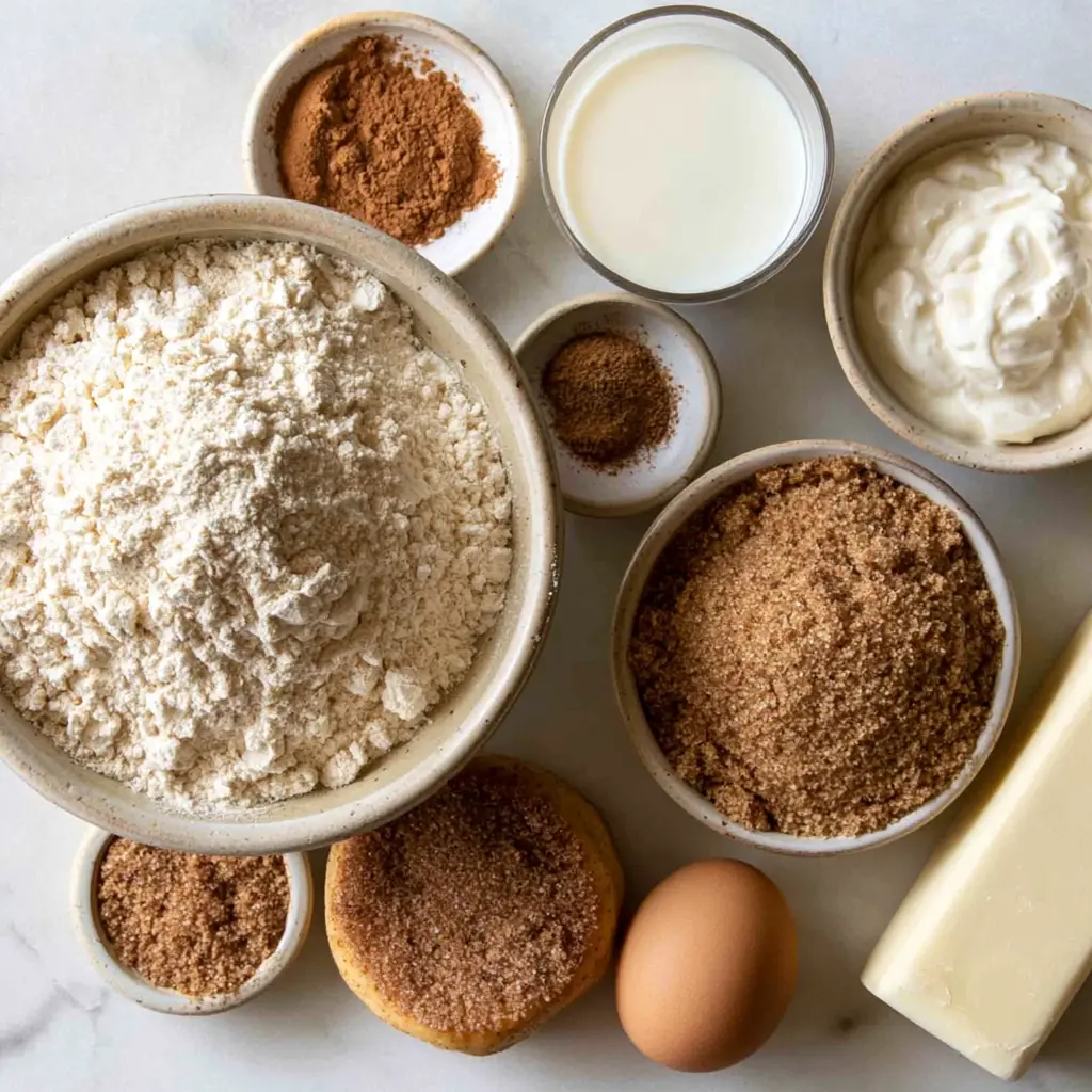 baked cinnamon sugar donuts - main ingredients