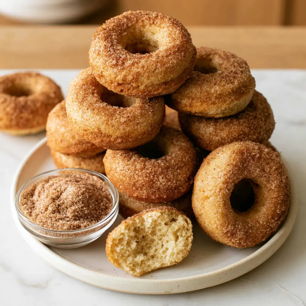 baked cinnamon sugar donuts - final presentation