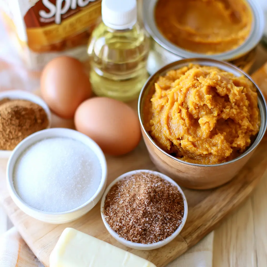 baked pumpkin donuts - main ingredients