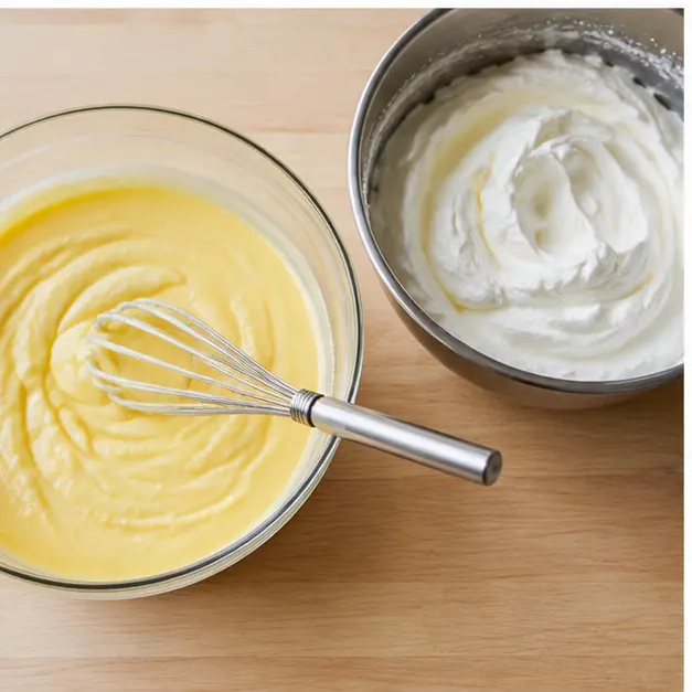 Step 3: whisk pudding mix with cold milk and whip cream to stiff peaks