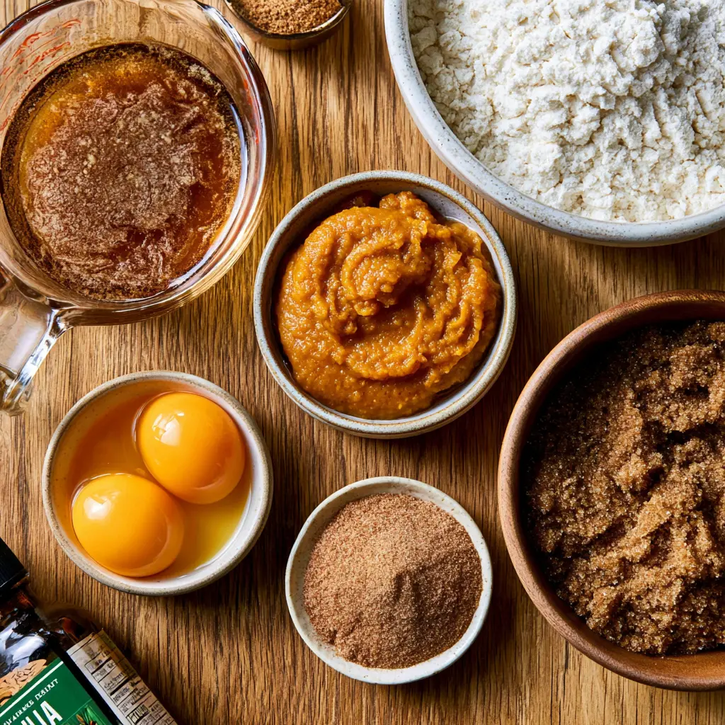 brown butter pumpkin snickerdoodle cookies - main ingredients