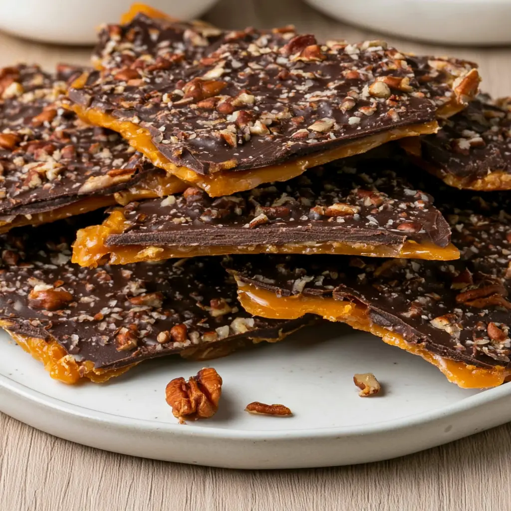 butter pecan toffee bark - final presentation