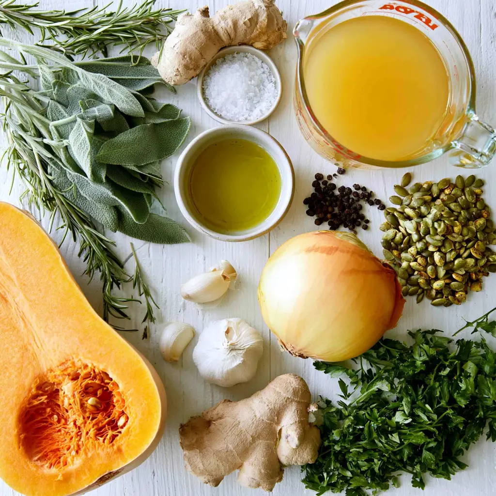 butternut squash soup - main ingredients