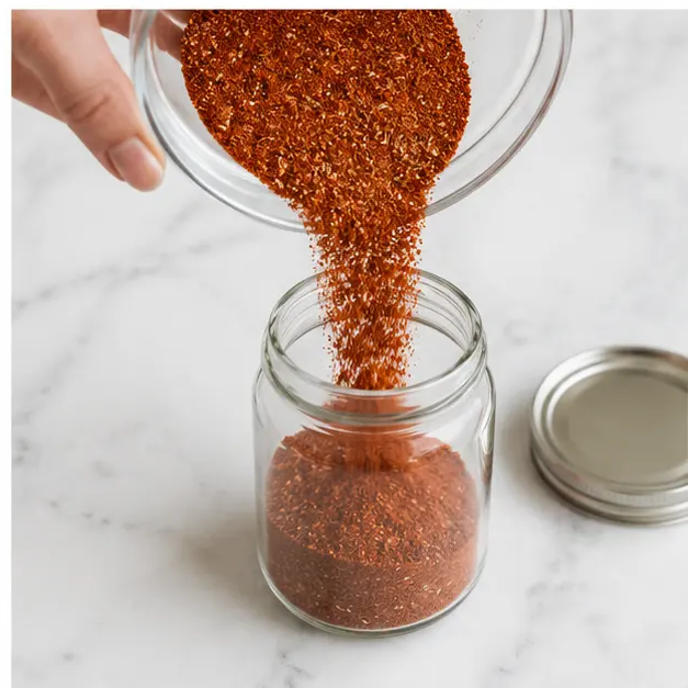 Step 4: Pour the finished blend into an airtight glass jar for storage