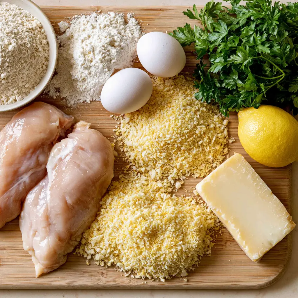 cheesecake factory crusted chicken romano - main ingredients
