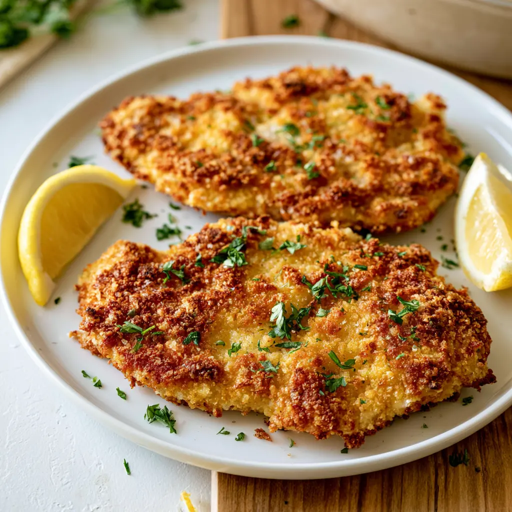 cheesecake factory crusted chicken romano - final presentation