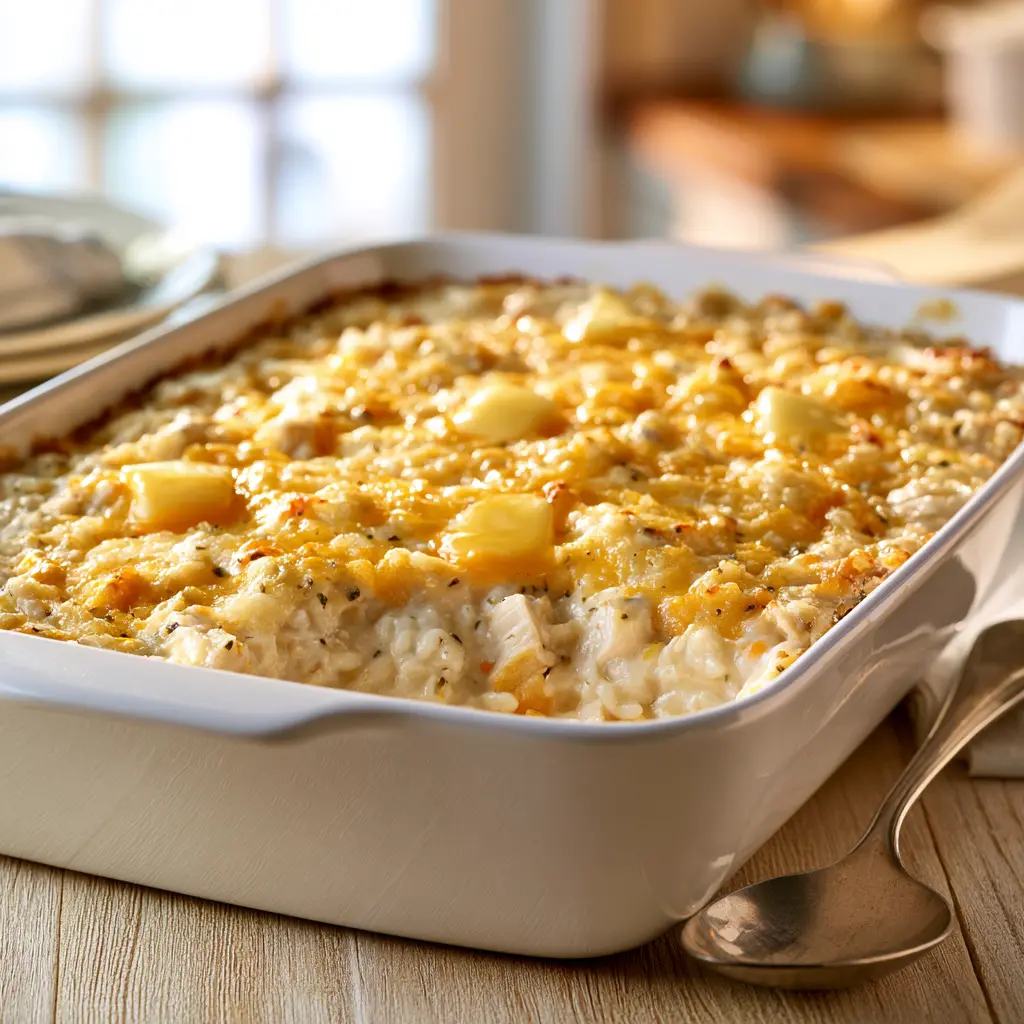 chicken and rice casserole - final presentation