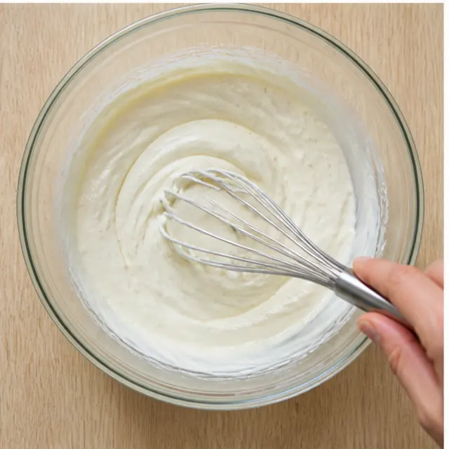 Step 3: Mixing the silky cream cheese and heavy cream sauce