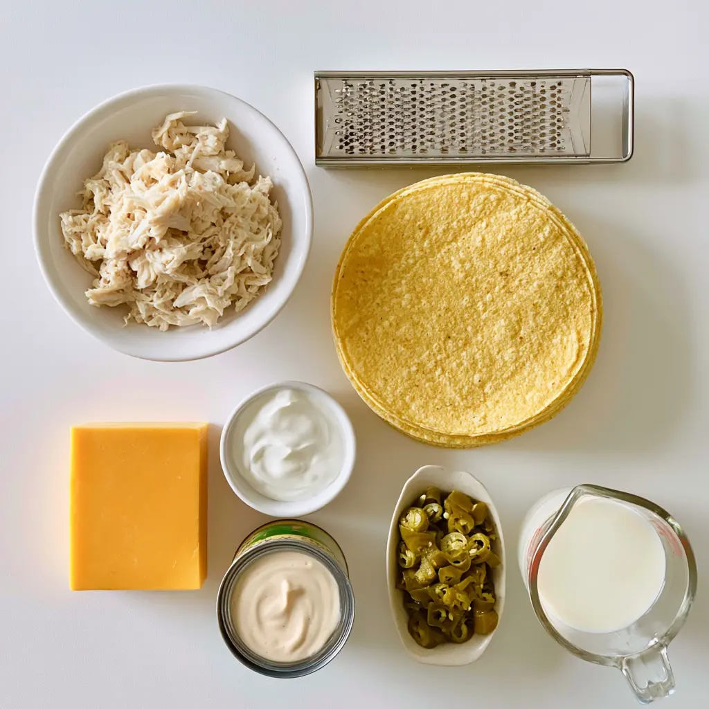 chicken enchilada casserole - main ingredients