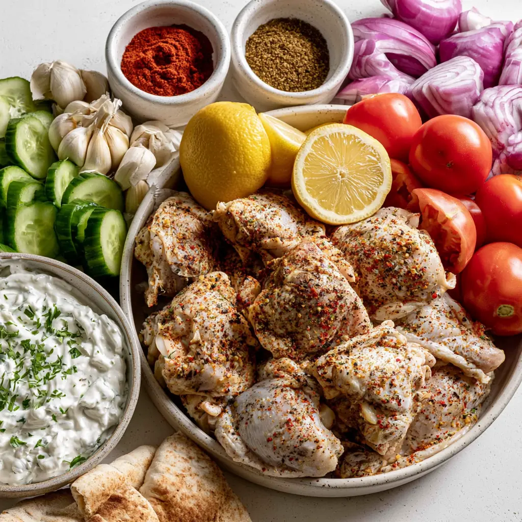chicken gyros - main ingredients