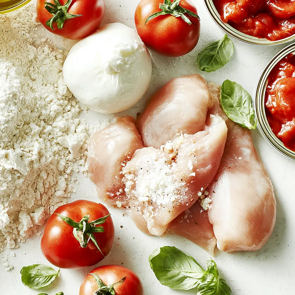 chicken margherita pizza - main ingredients