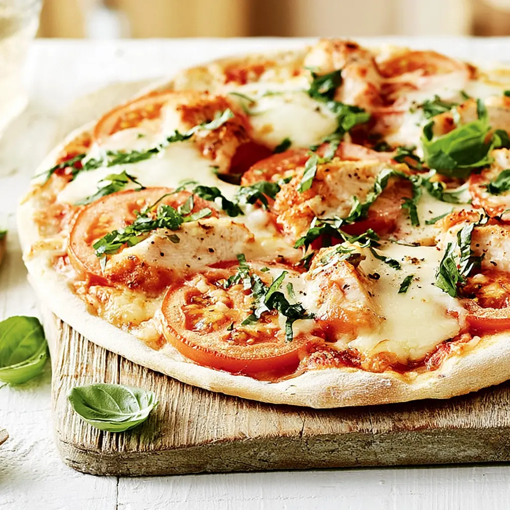 chicken margherita pizza - final presentation