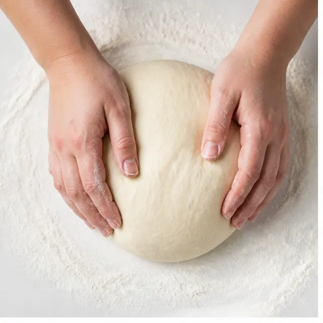 Kneading the smooth elastic dough
