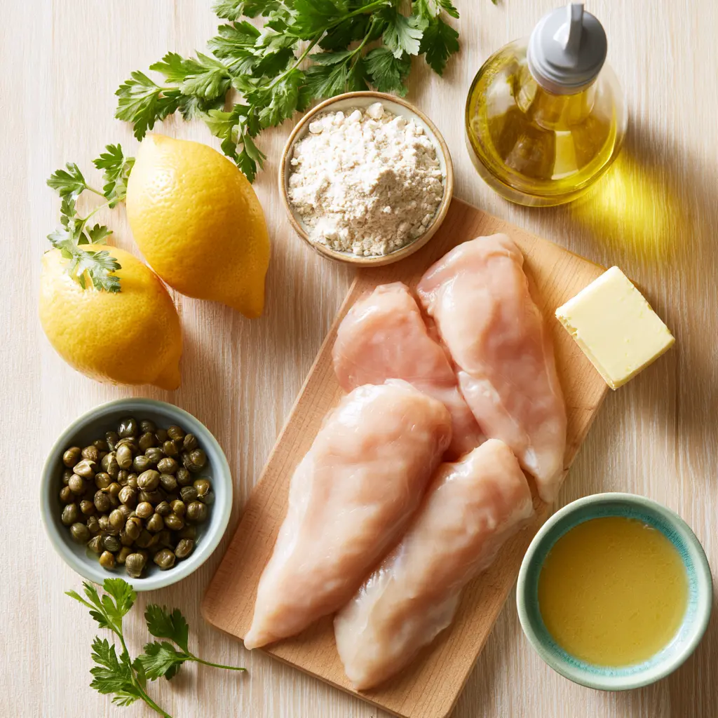 chicken piccata - main ingredients