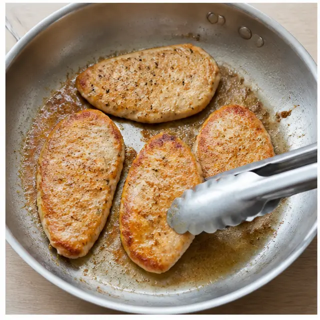 Pan-sear chicken until golden brown