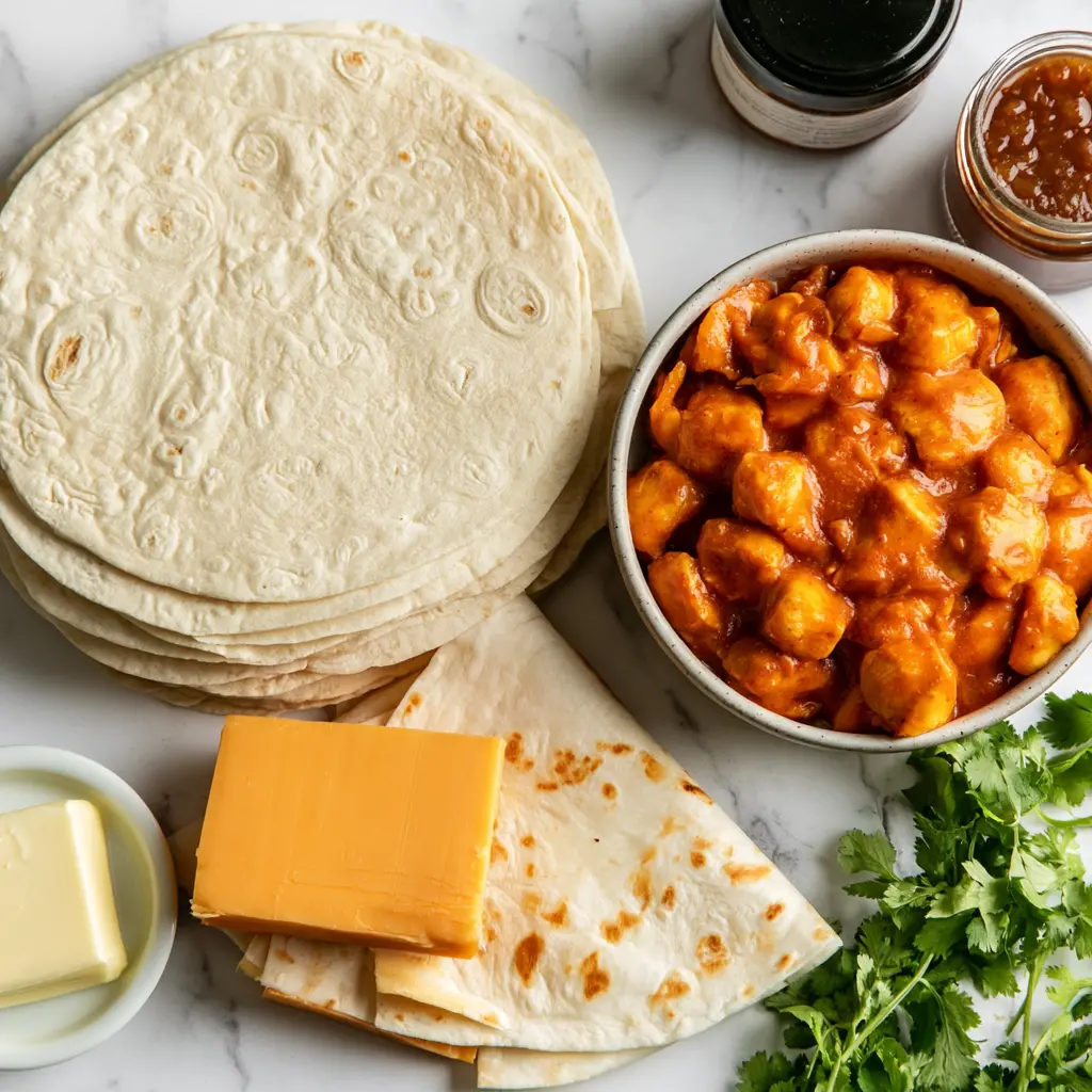 chicken quesadillas - main ingredients
