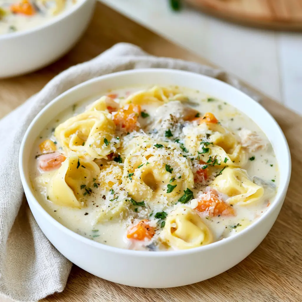 chicken tortellini soup - final presentation