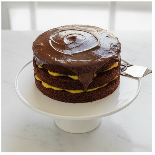 chocolate passionfruit layer cake - step 4