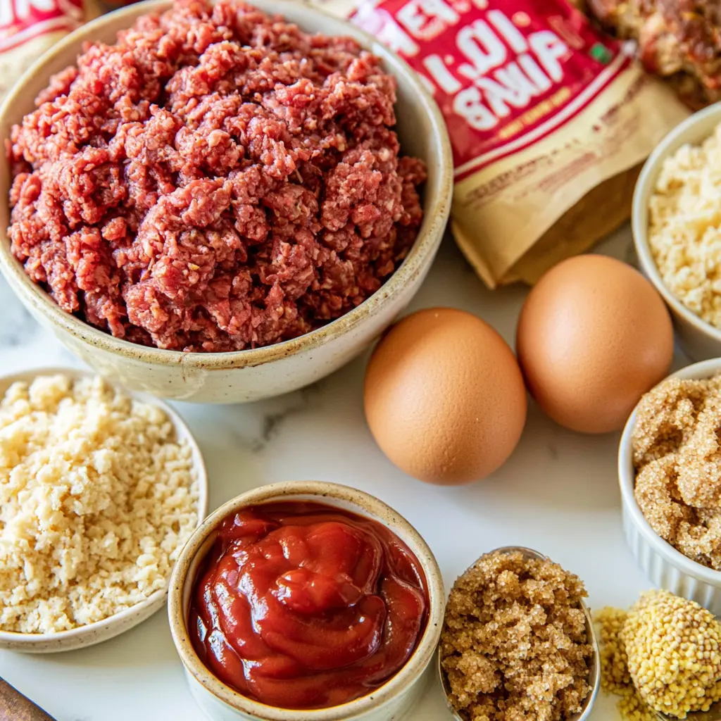 classic meatloaf - main ingredients