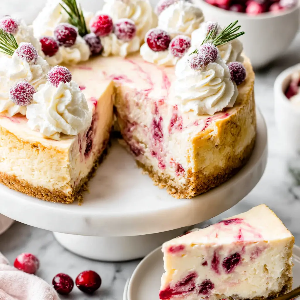 condensed milk cranberry cheesecake - final presentation