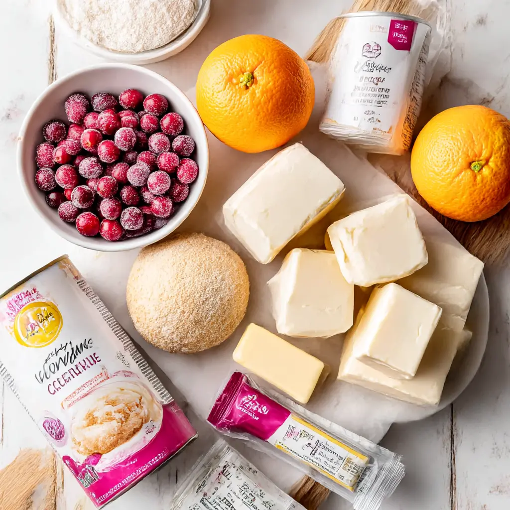 condensed milk cranberry cheesecake - main ingredients