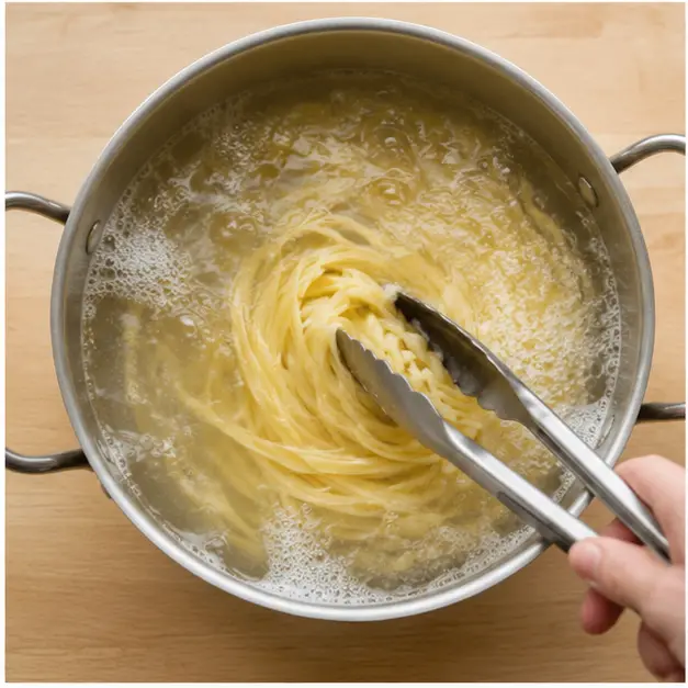 Step 3: Cooking linguine al dente