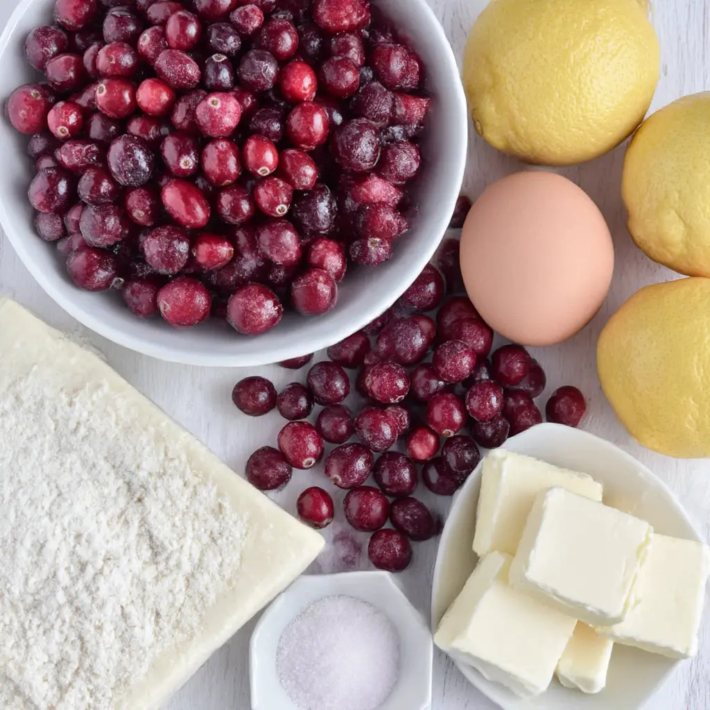 cranberry cheesecake pie - main ingredients