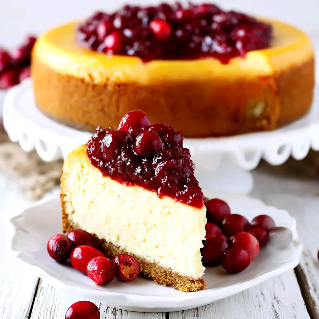 cranberry orange cheesecake - final presentation