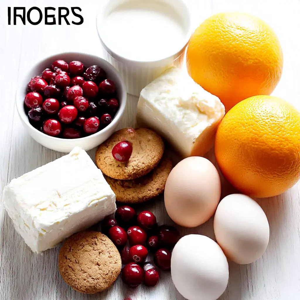 cranberry orange cheesecake - main ingredients