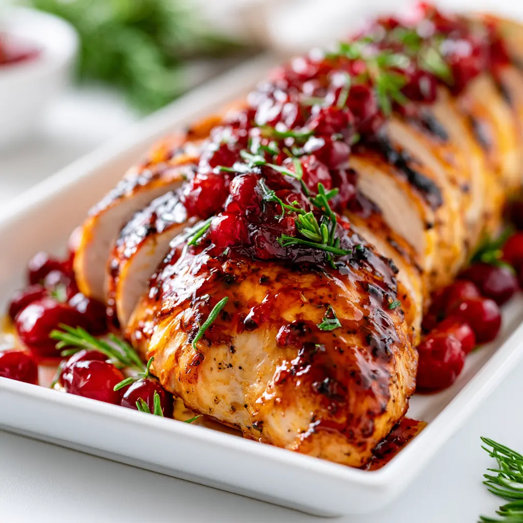cranberry orange glazed turkey breast 782306794