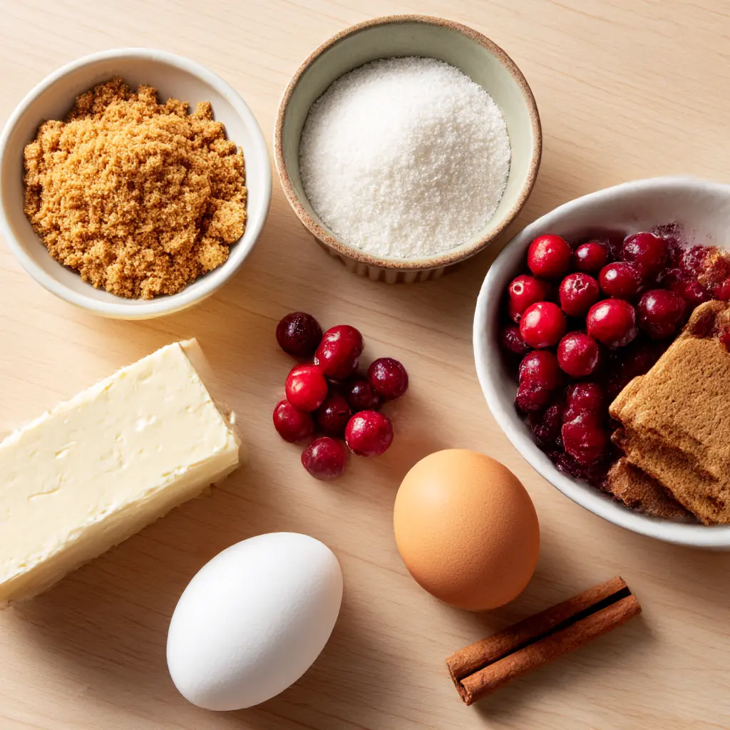 cranberry swirl cheesecake - main ingredients