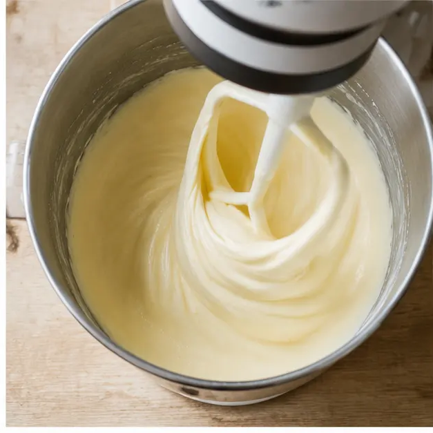 Step 2: Beating cream cheese and sugar until silky smooth