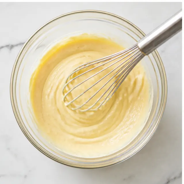 Step 3: Whisking the creamy sour cream and mayo dressing