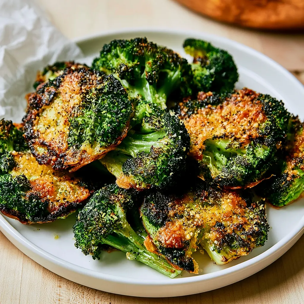 crispy smashed broccoli with parmesan - final presentation