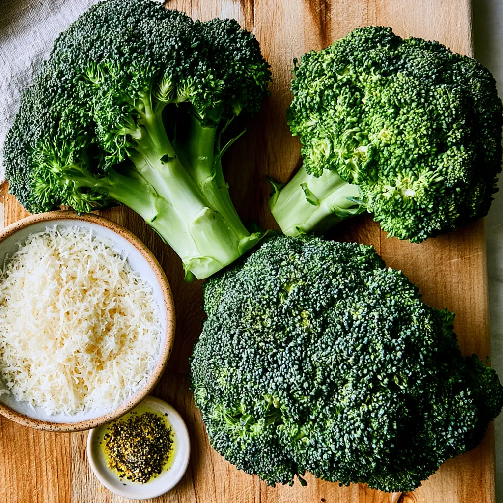 crispy smashed broccoli with parmesan - main ingredients