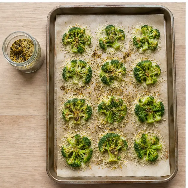 Step 3: Sprinkle lemon pepper seasoning over the smashed florets