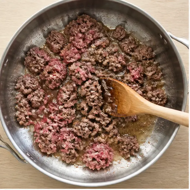 Step 1: Brown the ground beef in a skillet