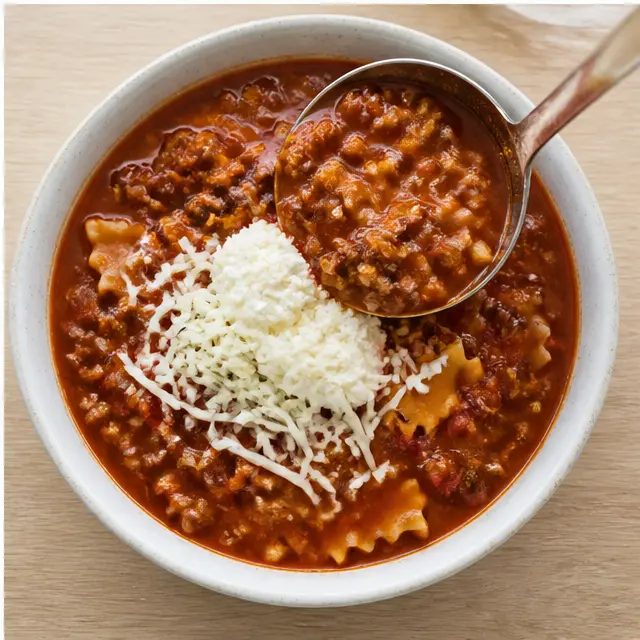Step 4: Ladle soup and top with cheese trio