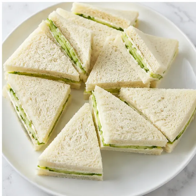 Step 4: Trim crusts and cut sandwiches into neat triangles