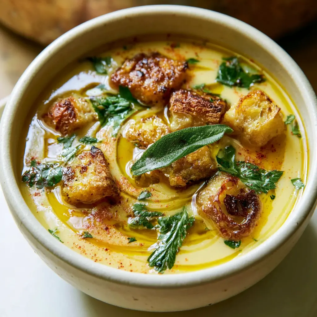 garlic soup - final presentation