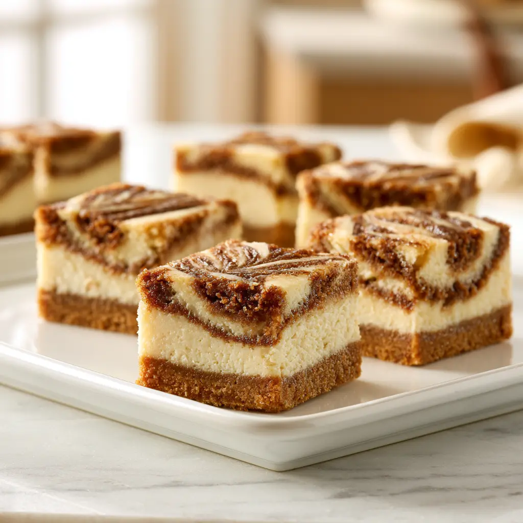 gingerbread cheesecake bars - final presentation
