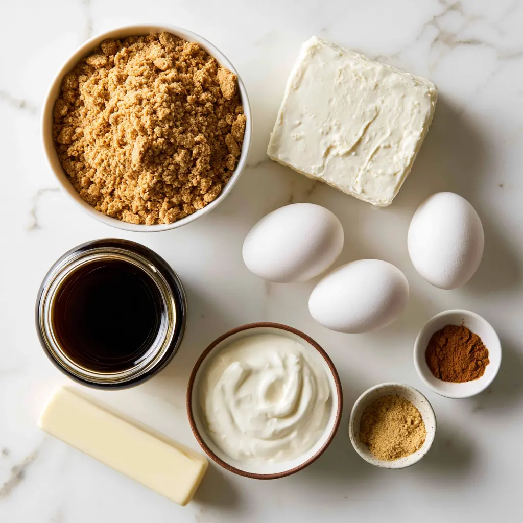 gingerbread cheesecake bars - main ingredients