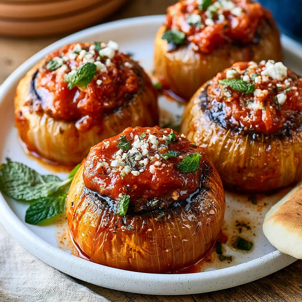greek stuffed onions - final presentation