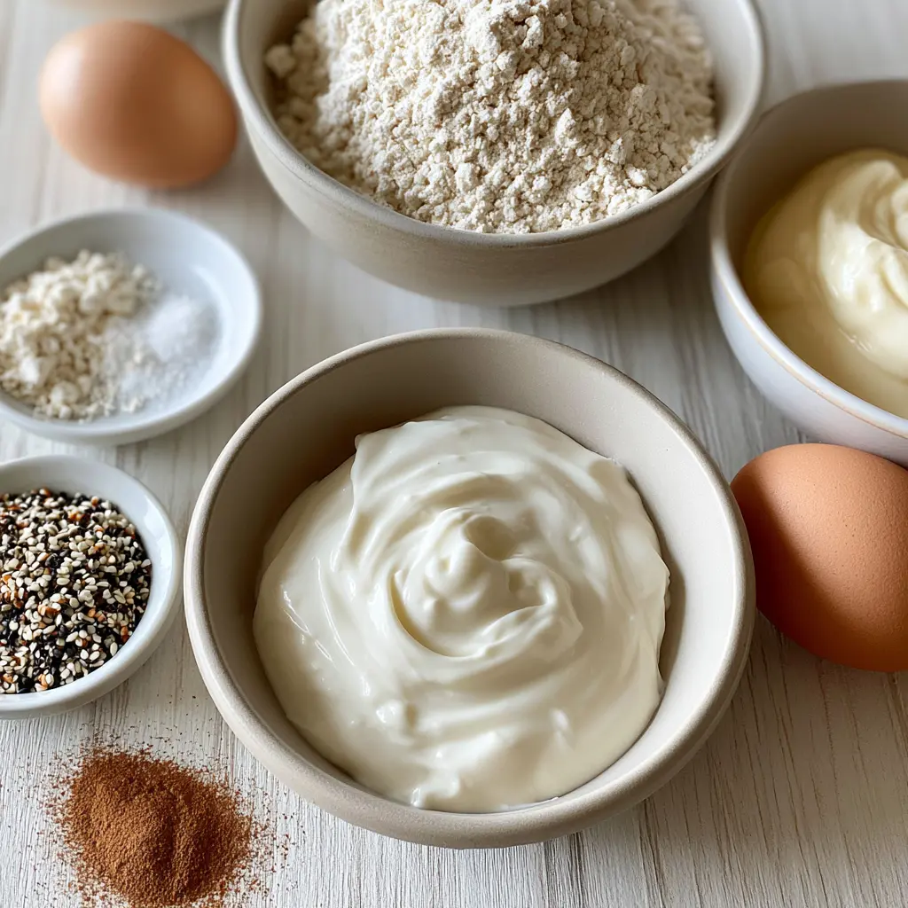 greek yogurt bagel bites - main ingredients