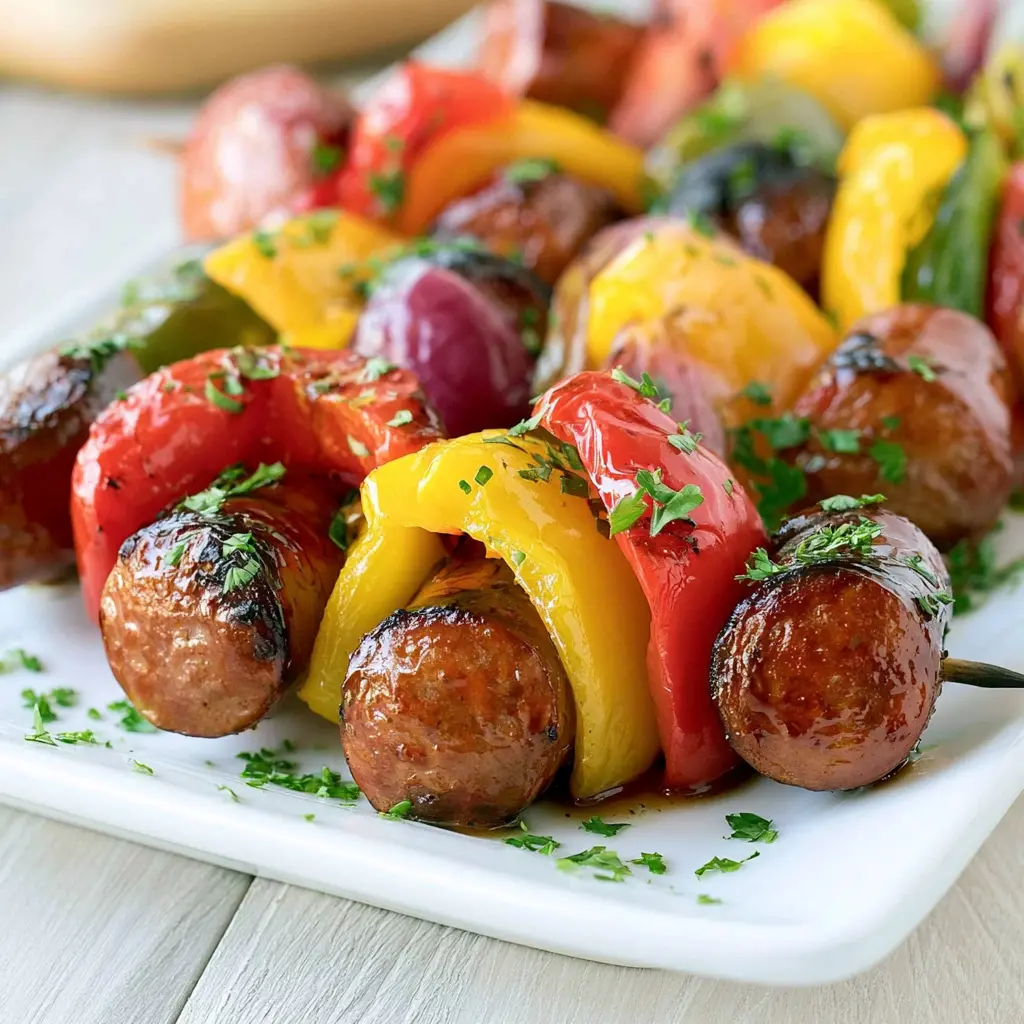 grilled kielbasa kabobs - final presentation