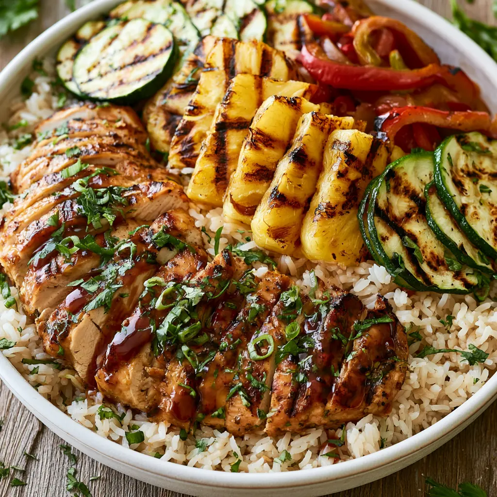 hawaiian chicken with coconut rice 82739161