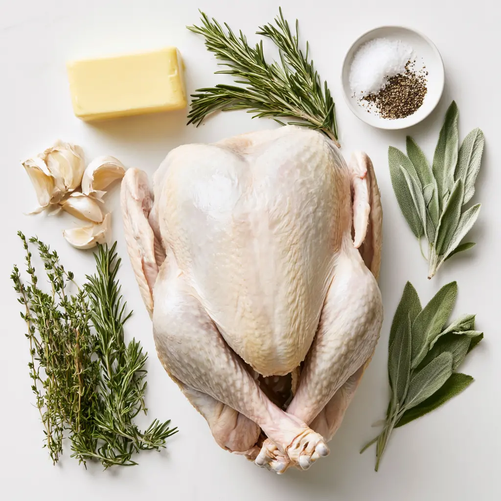 herb butter roasted turkey breast - main ingredients