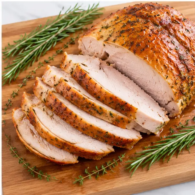 Rest the roast, then carve into moist slices for serving