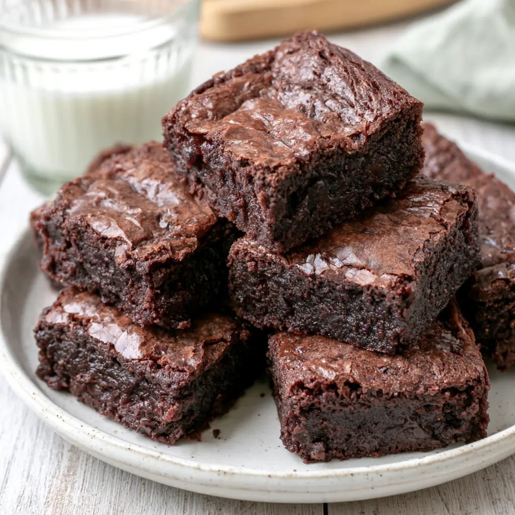 homemade box brownies - final presentation